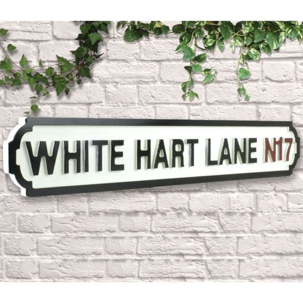 White Hart Lane White Finish Sign