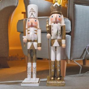 White and Gold Wooden Nutcracker