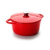 Ibili Round Cast Iron Casserole Red 24cm