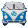 Plush VW T1 Camper Bus Shaped Blue Cushion