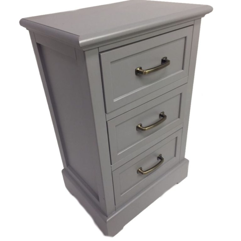 Rosa 3 Drawer Locker Grey H67xW43xD31cm Allens Furniture