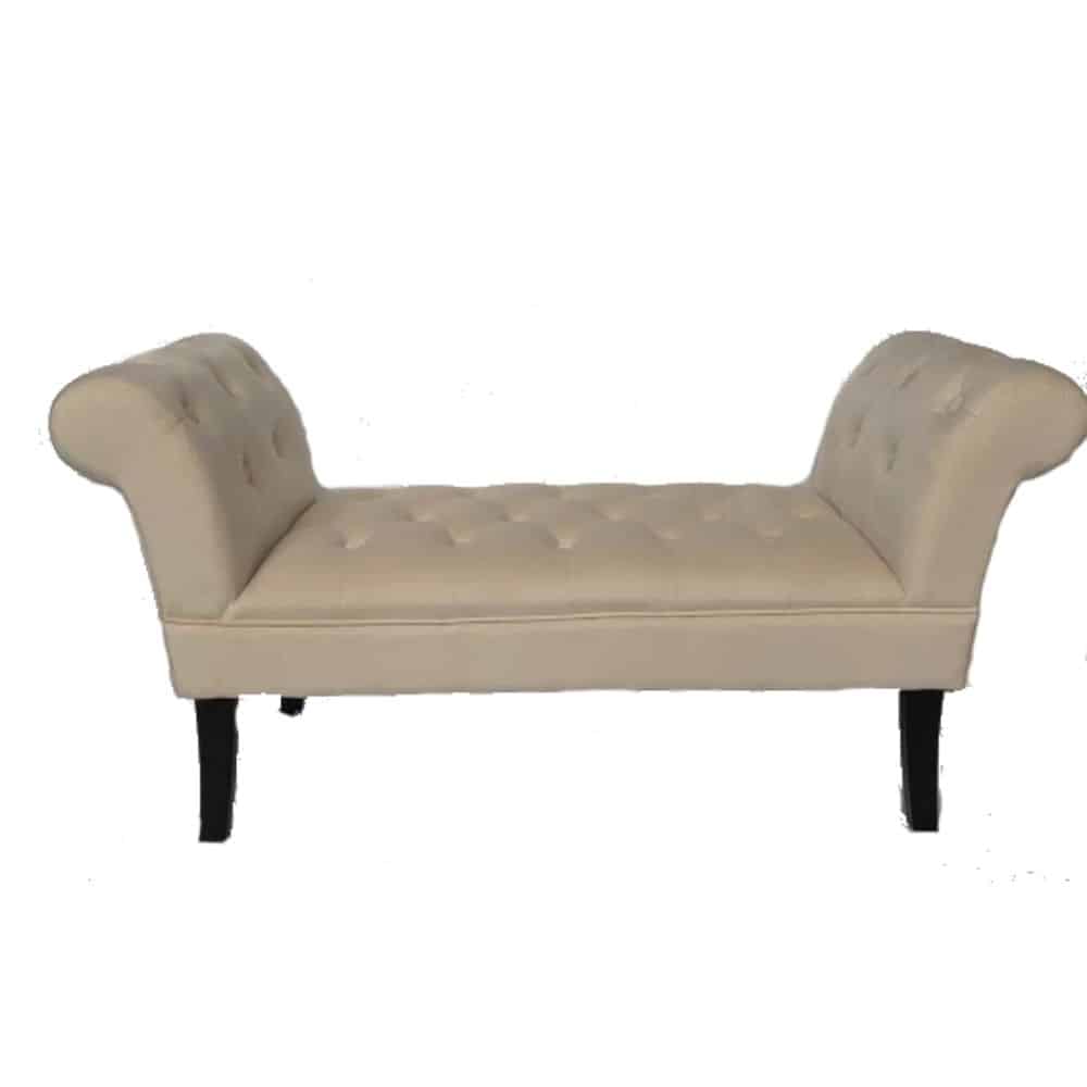 Giselle Cream Bench Seat L114xH40xD59cm - Allens