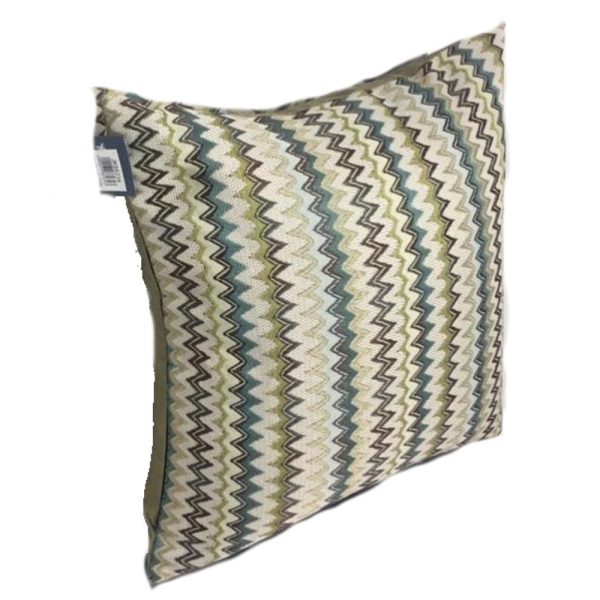 Green and Beige Zig Zag Cushion Cove