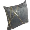 Grey and Gold Lines Cushion Cover