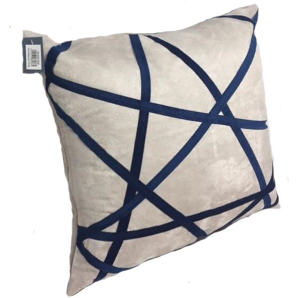 Grey and Navy Lines Cushion Cover
