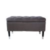 Grey Storage Bench Velvet