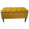 Mustard Storage Bench Velvet