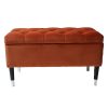 Orange Storage Bench Velvet