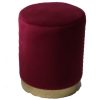 Emily Burgundy Round Stool