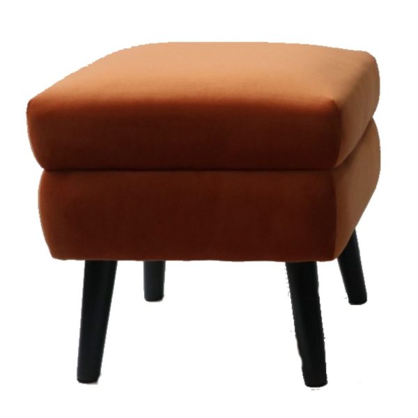 Ines Square Footstool Burnt Orange