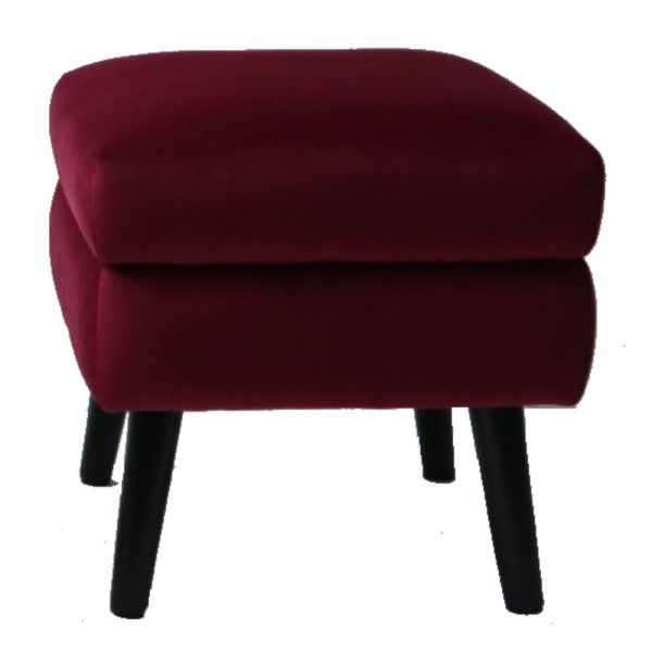 Ines Square Footstool Burgundy