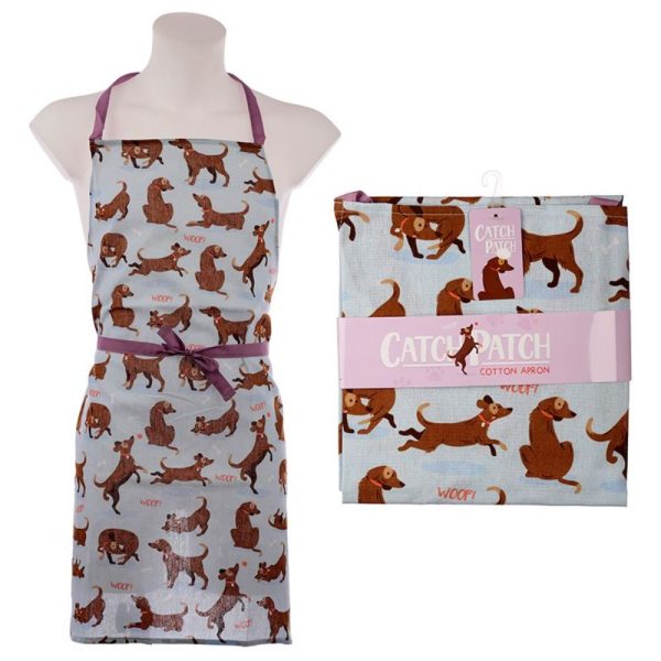 Poly Cotton Apron Catch Patch Dog Design