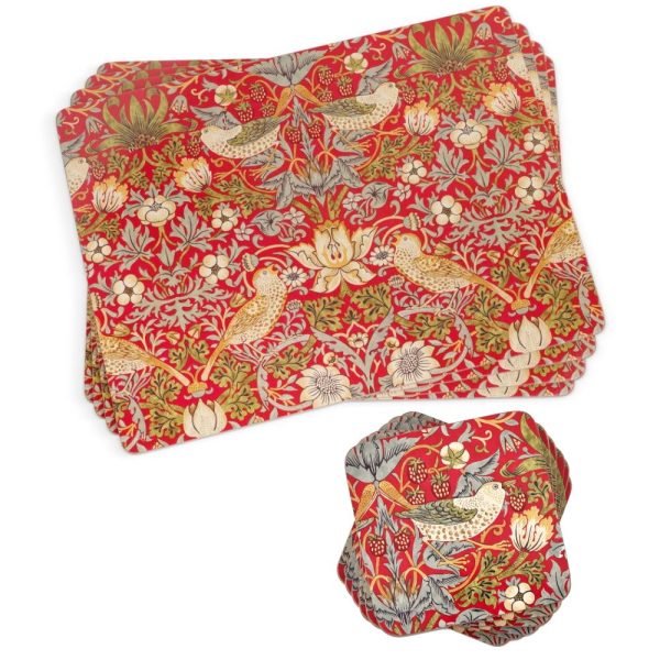 Strawberry Thief Placemat And Coaster Set of 6