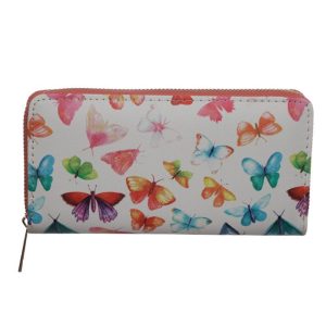 Butterfly House Zip Around Large Wallet Purse