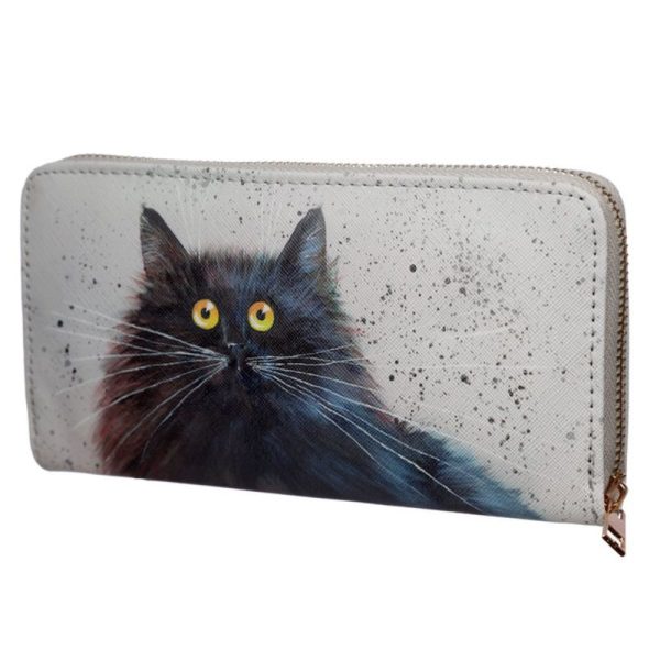 Kim Haskins Cat Zip Around Large Wallet Purse