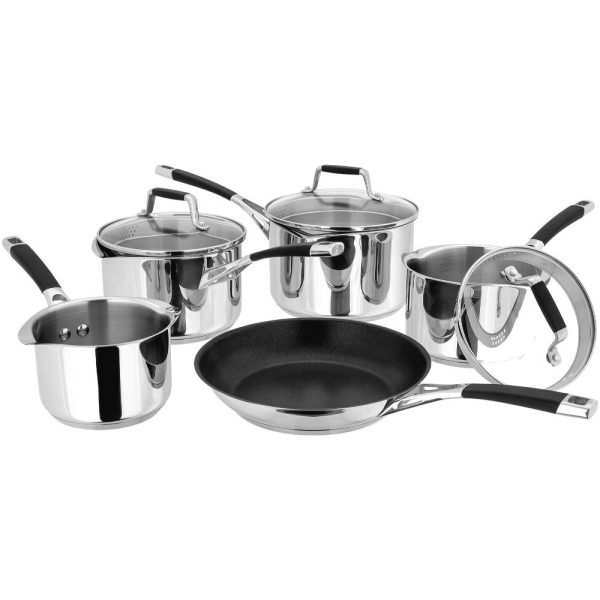 Stellar Induction Draining Saucepan Set 5 Piece