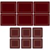 Classic Burgundy Placemats and Coasters Set