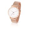 Romi Watch White Face Rose Gold Mesh Strap