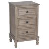 Ashwell Taupe Pine Wood 3 Drawer Unit