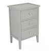 Chelmsford Grey Pine Wood 3 Drawer Bedside Unit