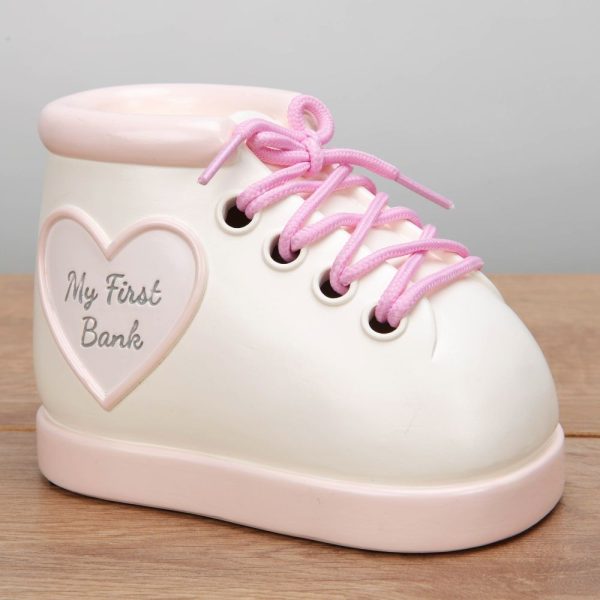 Baby Boot Money Bank Pink