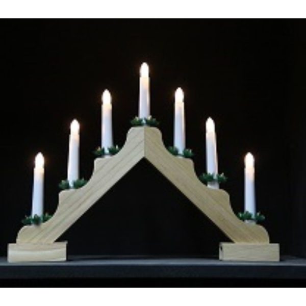7 Light LED Wooden Candlebridge