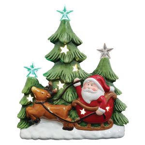Ceramic Santa with Reindeer