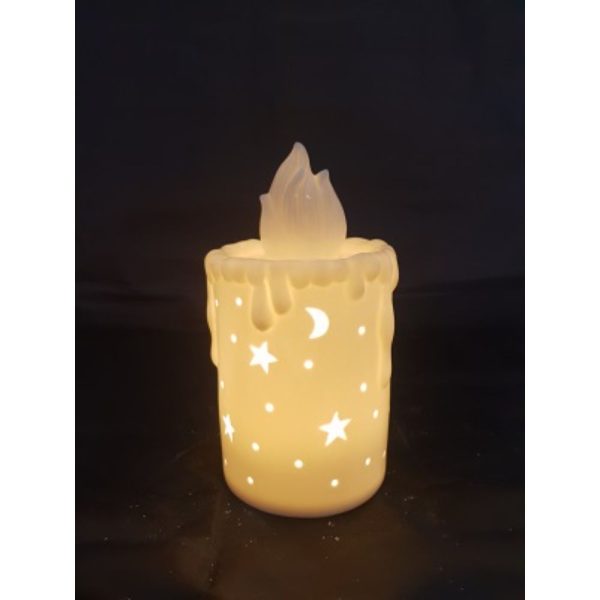 Cream LED Candle 10x10x18cm