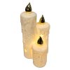 Cream LED Triple Candle 9x9x32cm