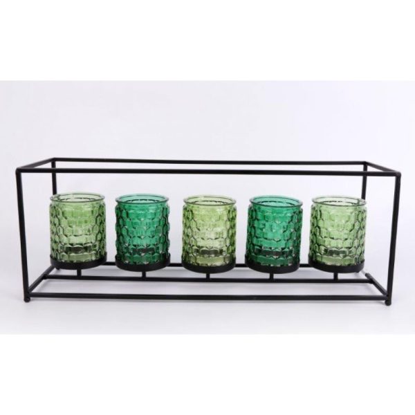 5 Metal Frame Candle Holder