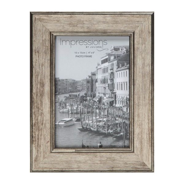 Impressions Textured Silver Finish Photo Frame