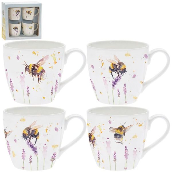 Country Life Bees China Mugs Set of 4