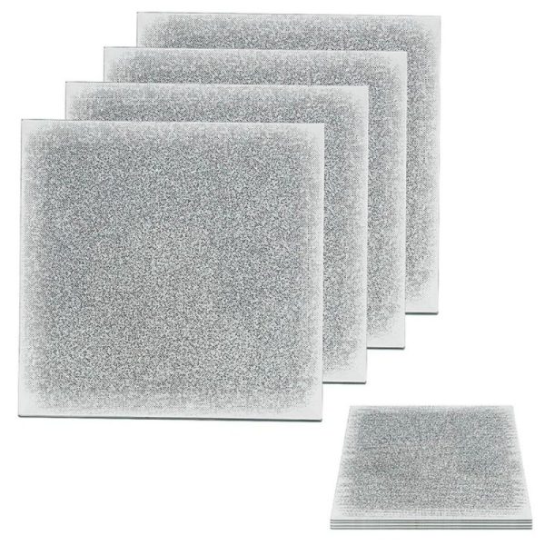 Silver Glitter Set of 4 Glass Coasters