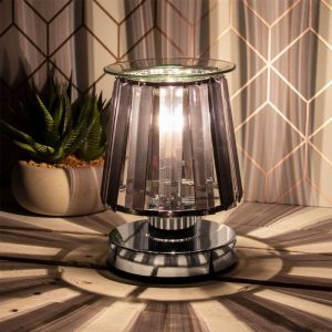 Aroma Lamp Silver Black Crystal