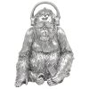 Silver Art Gorilla with Headphones 19x25cm