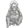 Silver Art Gorilla with Headphones 35x45cm