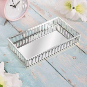 Tray Silver and Glass Small