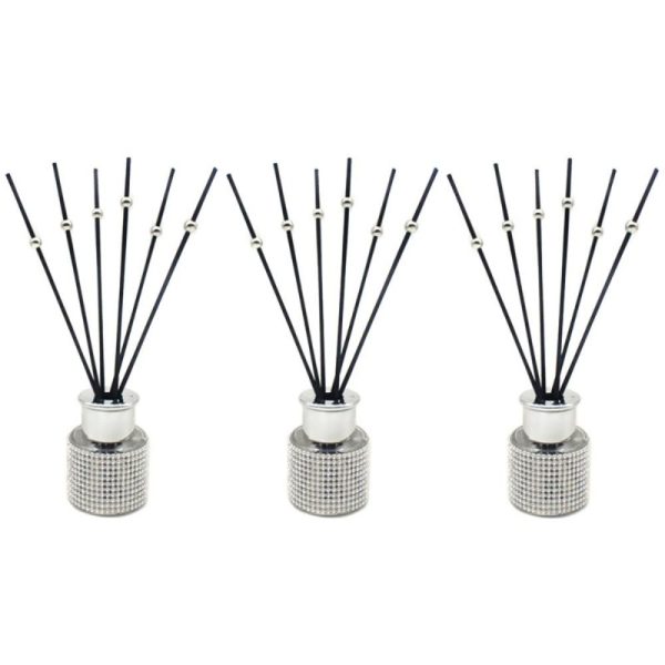 Set of 3 50ml Silver Diamante Diffusers