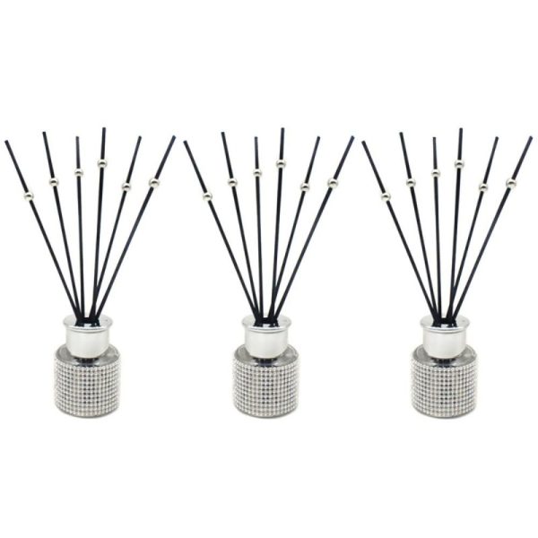 Set of 3 50ml Silver Diamante Diffusers