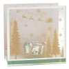 Xmas Gold Glitter Tea Light Holder