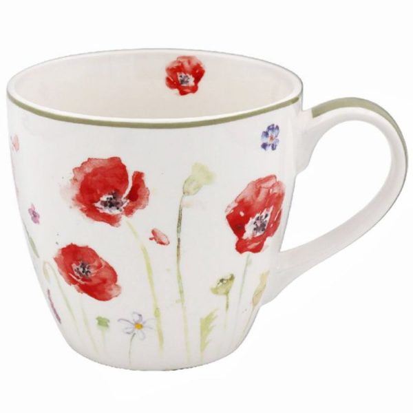 Poppy Field Breakfast China Mug