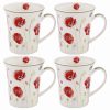 Poppy Field China Mugs Set of 4