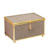 Grey Jewellery Box with Gold Leaf Detail