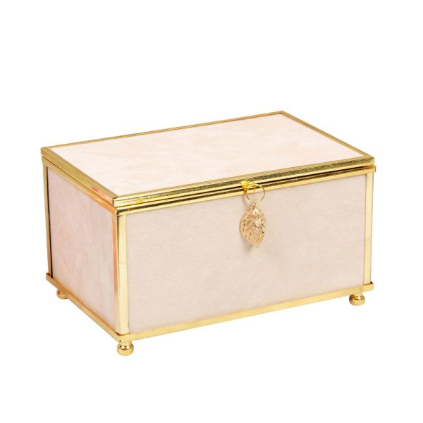 Nude Jewellery Box with Gold Leaf Detail