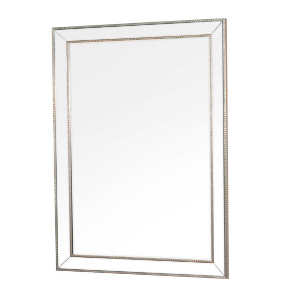 Natalie Beaded Rectangular Mirror Silver