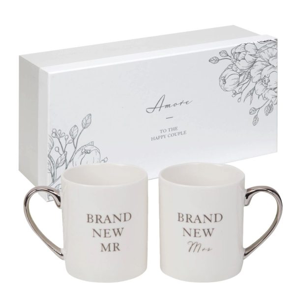 AMORE Mug Set Pair Brand New Mr & Mrs