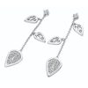 Pave Triple Drop Leaf Earrings