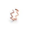 Romi RGold Cz Zig Zag Cuff Earring Set