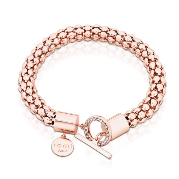 Romi Rose Gold Popcorn Chain Bar Bracelet