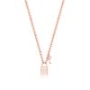 Romi Rose Gold Padlock Circle Chain Pendant